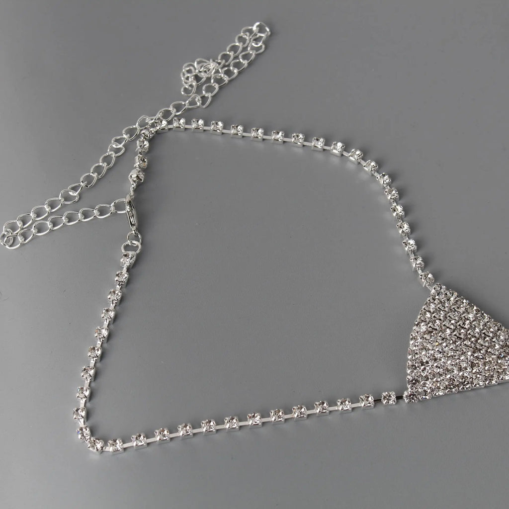 Collier cravate flèche strass — Accessoire de mariage nuptial