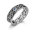 QEENKISS Bague ouverte vintage en argent sterling 925 pour homme, anniversaire, mariage, Noël, cadeau pour le marié, le père, le petit ami RG6771
