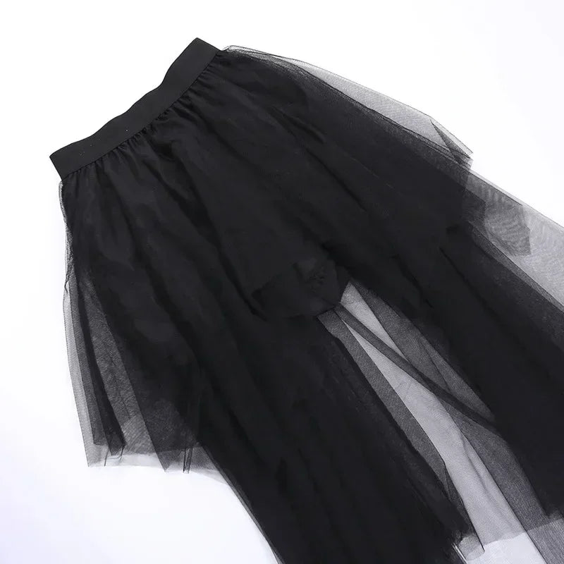 Jupes décontractées Punk Sexy en maille taille haute irrégulière pour femmes, nouvelle jupe polyvalente de style gothique européen et américain pour l'été