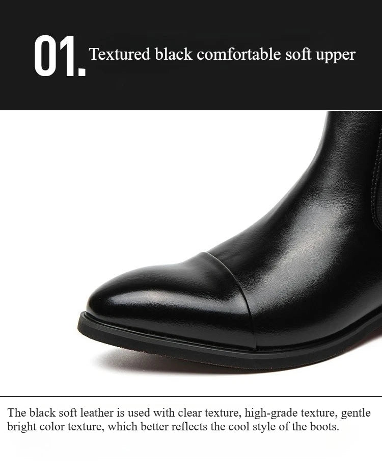 Bottes Cheville Homme Affaires Semelle Rouge Bout Pointu Bottines Habillées Britanniques Chaussures Hautes en Cuir Décontractées Chelsea Homme à Enfiler