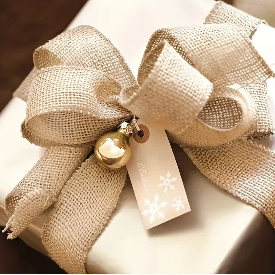 Jute Burlap Ribbon Roll DIY Handmade Craft Supplies for Wedding Decor Gift Wrapping Flower Bouquets Table Garland Party DIY