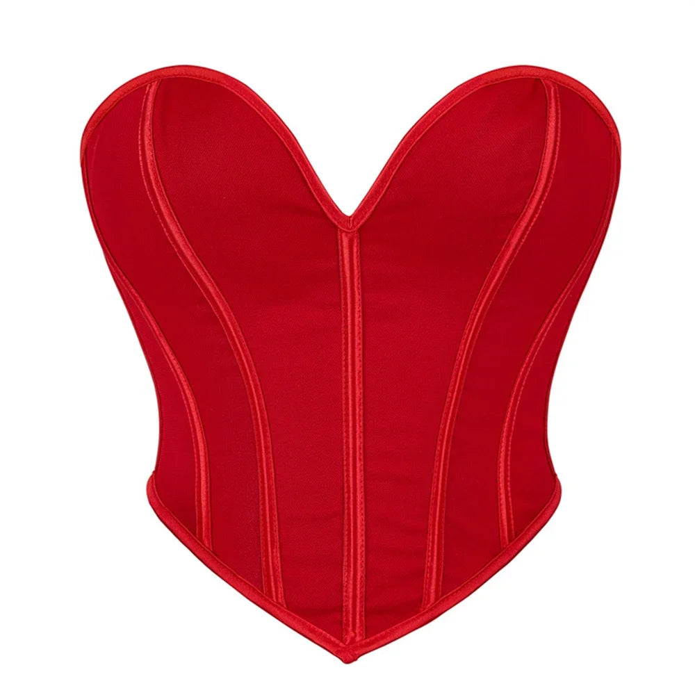 Sexy Women Overbust Corsets / Golden  Lace Up Body Shaper / Lingerie Gothic Corselet