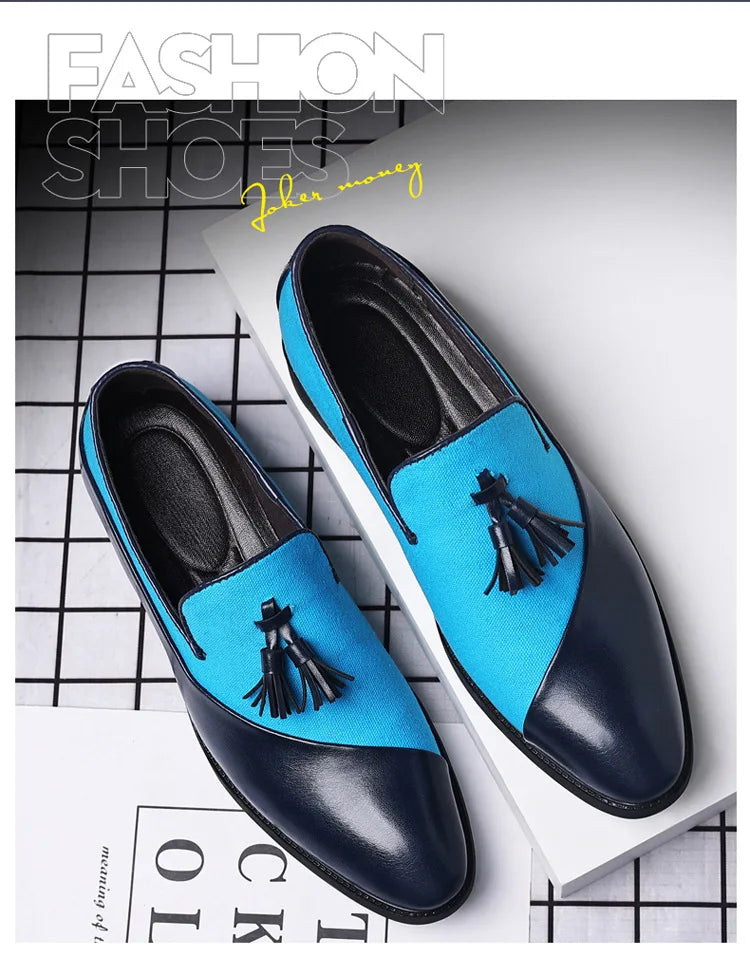 Chaussures Habillées Homme 2026 Nouvelles Chaussures en Cuir Décontractées Homme Chaussures Habillées d'Affaires en Cuir Tendance Polyvalentes Mocassins Bout Pointu à Enfiler
