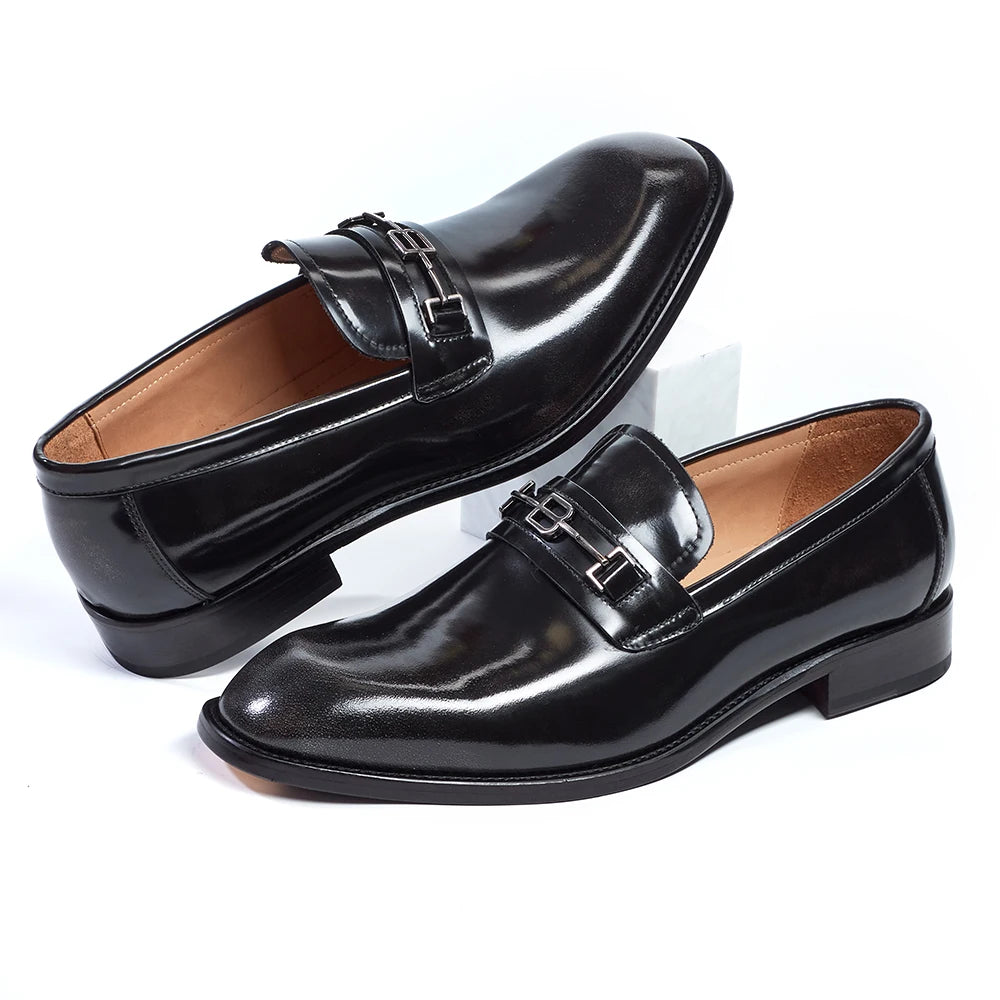 chaussures de ville pour homme en cuir verni, style mocassins marron à bout pointu, idéales pour un mariage, chaussures de marque, mocassins d'été tendance, chaussures à la mode