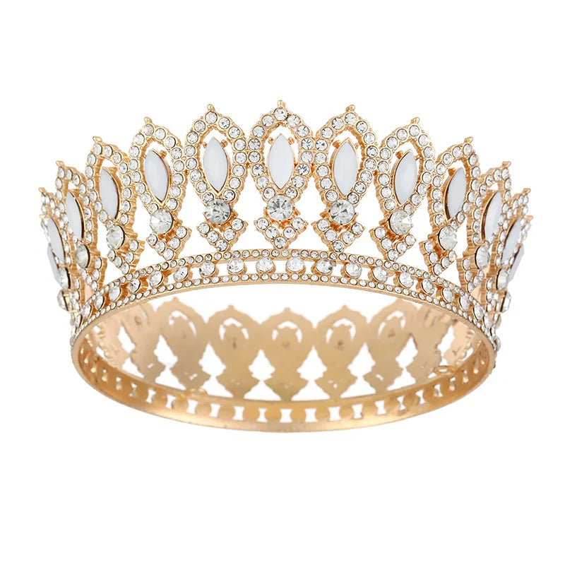 Couronnes et diadèmes de reine pour femmes, mariage, fête, diadème rond complet, couronne de mariée, bijoux de cheveux, cadeaux d'anniversaire