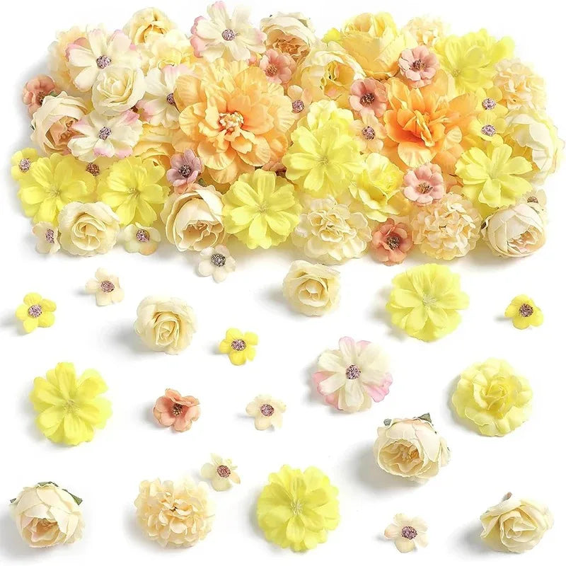 Silk Rose Flower Heads for Wedding DIY & Décor (Set of 20)