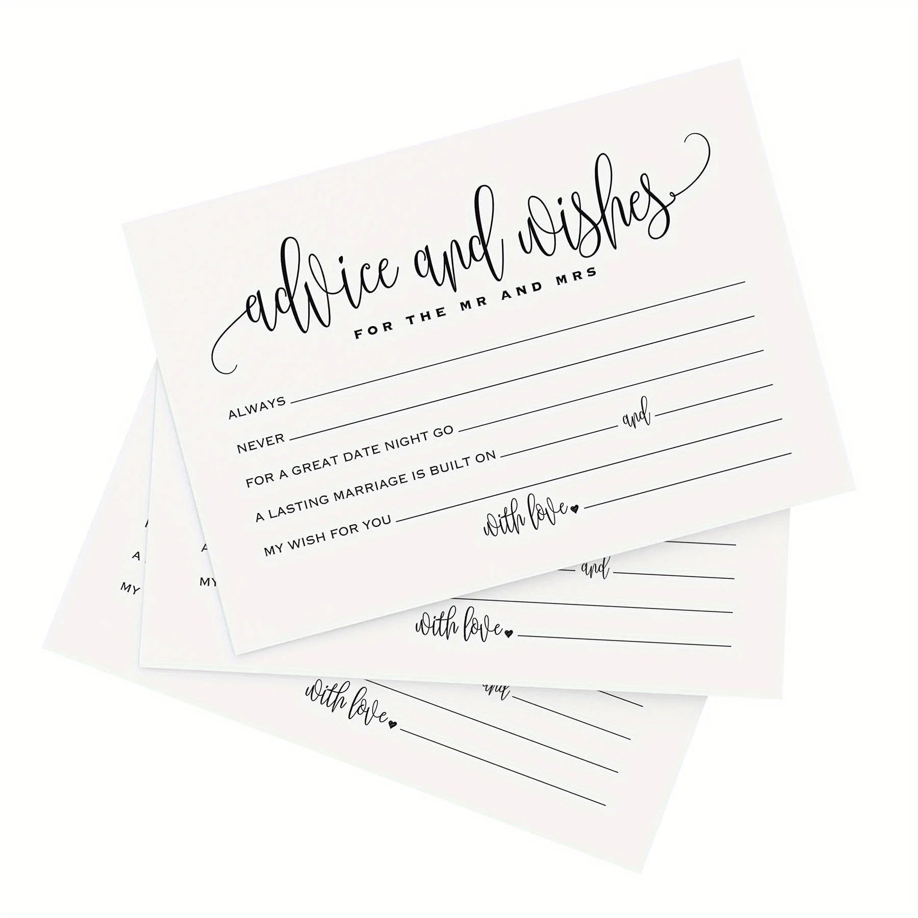Lot de 50, Cartes de vœux et de bénédictions pour dîner de mariage, Cartes de table pour événement, Cartes de décoration d'événement inscriptibles, Fête de mariage Su