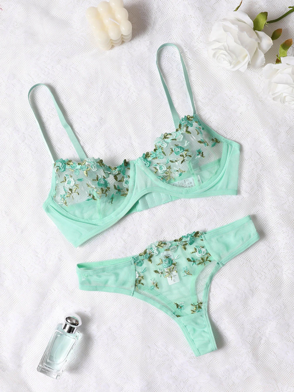 New Candy-colored Fairy Lingerie Underwear Transparent Lace Exotic Set See-Through Delicate Bilizna Sexy Fancy Intimate Push Up