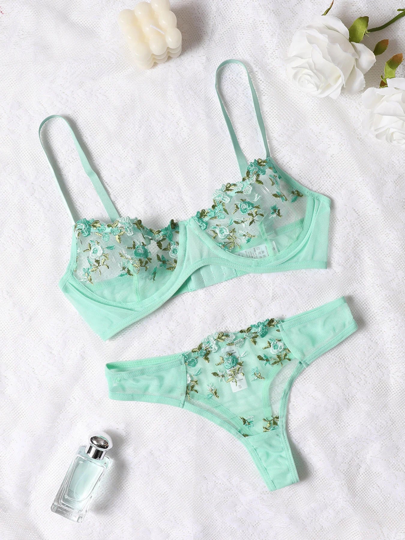 New Candy-colored Fairy Lingerie Underwear Transparent Lace Exotic Set See-Through Delicate Bilizna Sexy Fancy Intimate Push Up