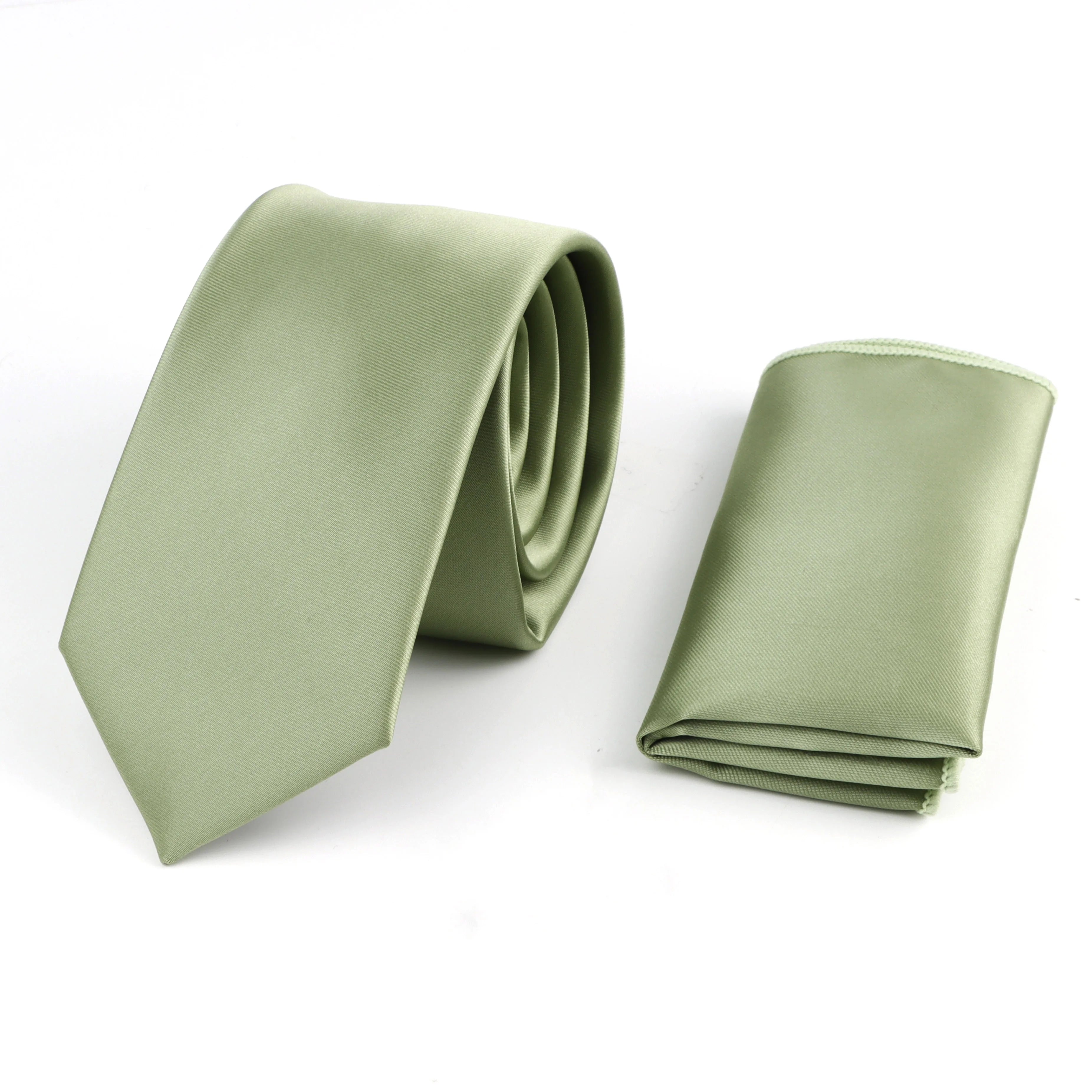 Men's Solid Color Tie Set | Necktie, Bow Tie, Pocket Square & Cufflinks for Weddings