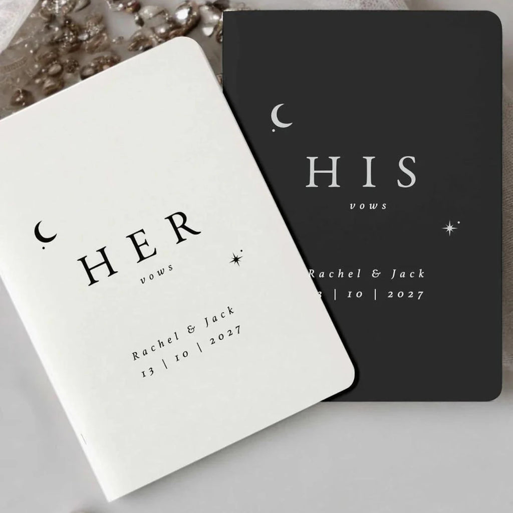 Personalized Wedding Vow Books Bride & Groom Speeches Custom His and Hers Vow Books Wedding Ceremony Decor Engagement Gift