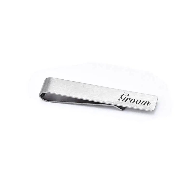 Men's Brushed Stainless Steel Tie Clip – Groom, Best Man & Groomsman Wedding Gift