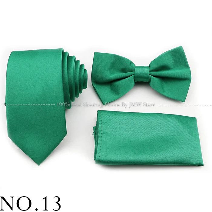 Ensemble cravate et nœud papillon violet bleu sauge vert en polyester, boutons de manchette et broche pour costume de marié, cravate de mariage, accessoire de chemise