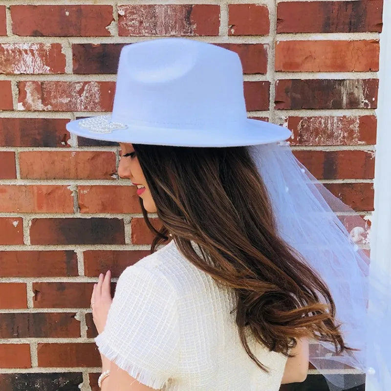 Bride Cowboy Veil Hat Country Western Barn Space Disco Wedding Cowgirl Bach Bachelorette Hen Party Bridal Shower Decoration Gift