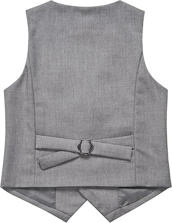 Ensemble gilet et pantalon pour garçons avec cravate, costume habillé formel, tenue de mariage ou communion pour adolescent, costume de performance de piano pour enfants