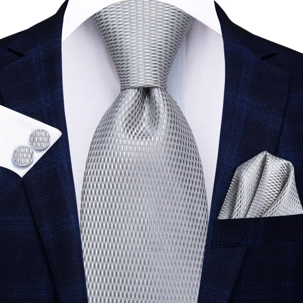 Silk Paisley & Floral Necktie Gift Set | Groom & Groomsmen Wedding Tie with Pocket Square & Cufflinks