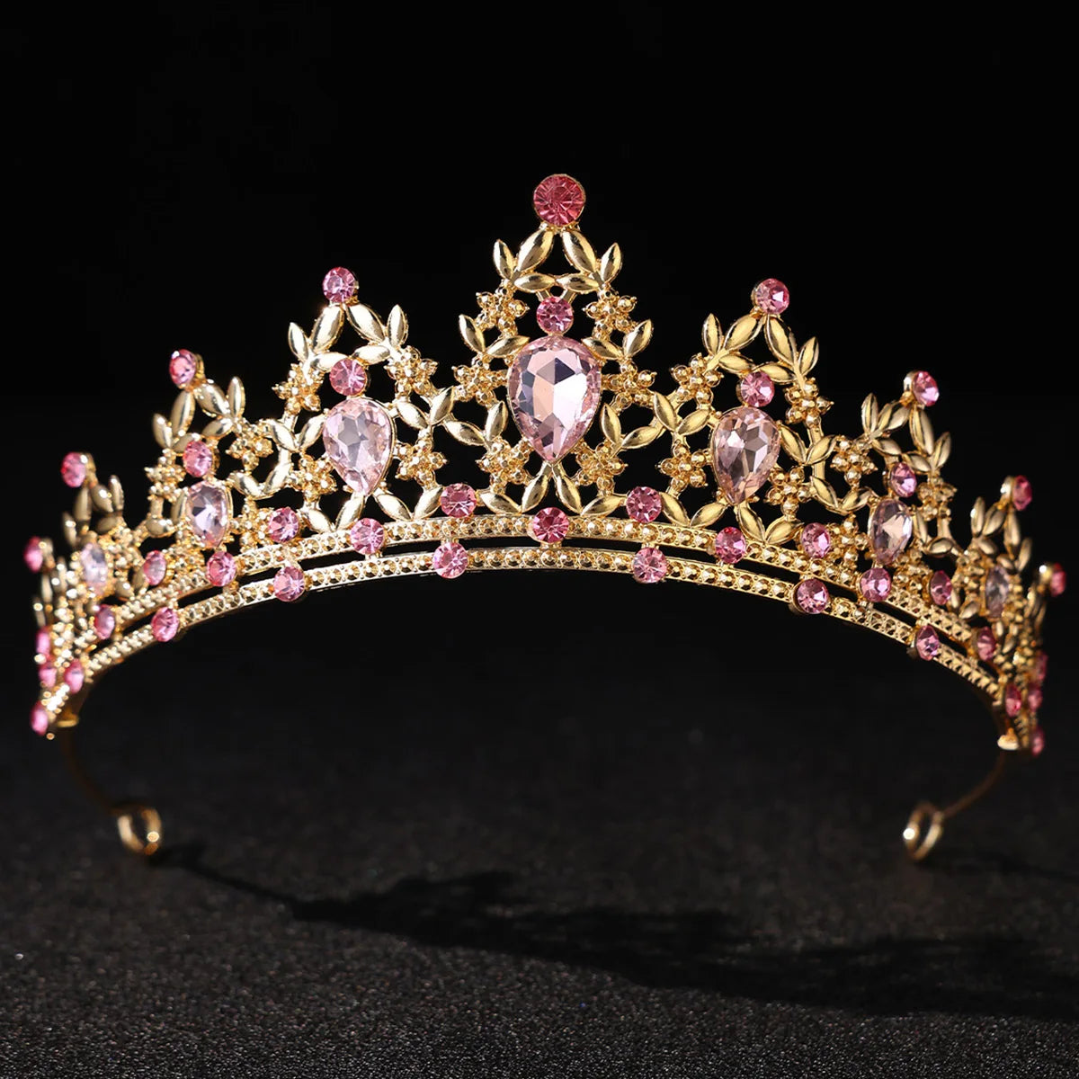 Couronne de Luxe Vintage en Cristal Accessoires de Cheveux de Mariée Style Palais Bandeaux de Fête pour Noël Nouvel An Banquet Soirées