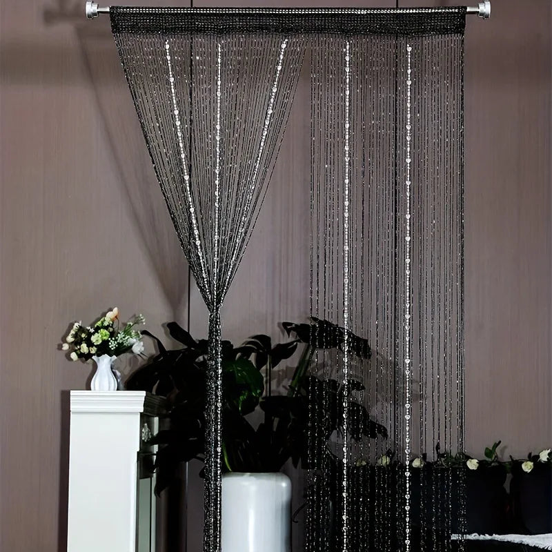 1pcs Acrylic Tassel Beaded Curtain - 1x2m Room Divider for Wedding Decor & Home Partition | Elegant Shimmering Design