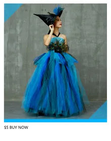 Costume de petite fille vampire gothique Robe de reine maléfique Tutu pour Halloween Fête cosplay Vêtements pour enfants Déguisement