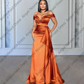 Customized Long Burnt Orange Bridesmaid Dresses Wedding Party Dress Robe Mariage Invite robe demoiselle d'honneur de mariage