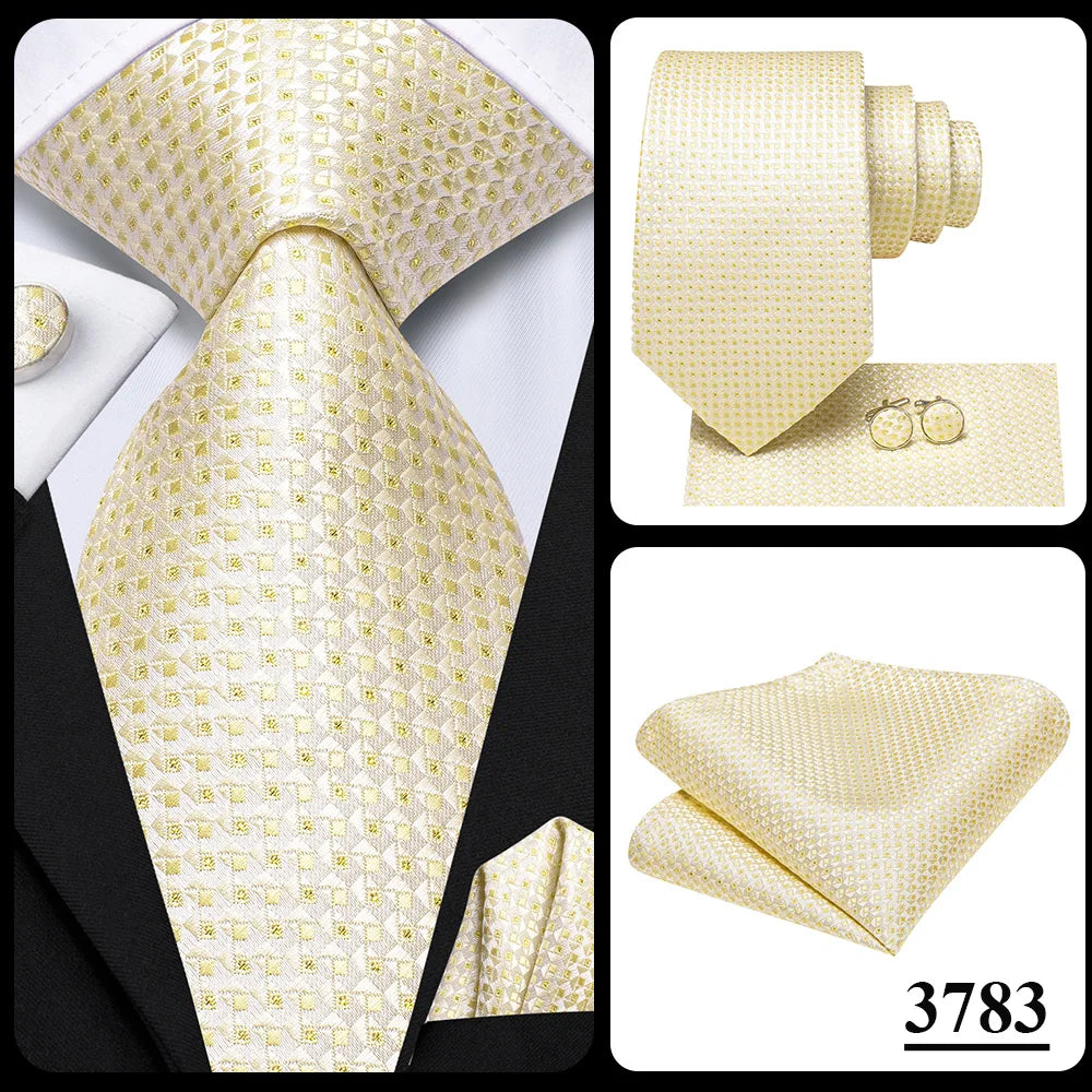 Silk Paisley & Floral Necktie Gift Set | Groom & Groomsmen Wedding Tie with Pocket Square & Cufflinks