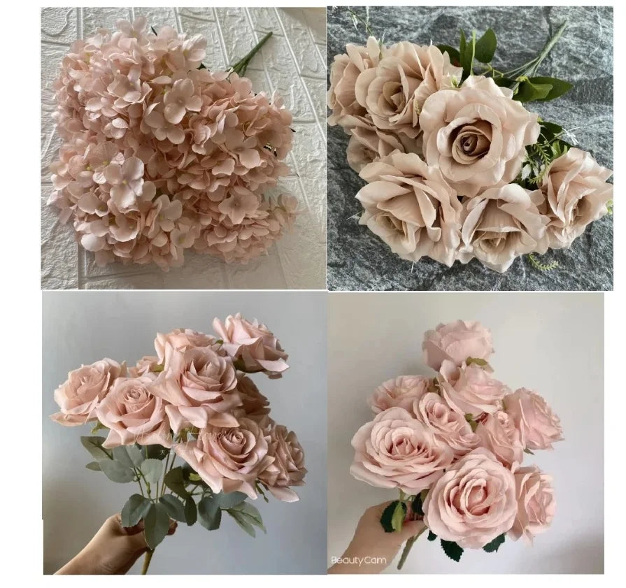 Romantic Artificial Rose Aisle & Venue Décor — Dusty Pink, Blush & More