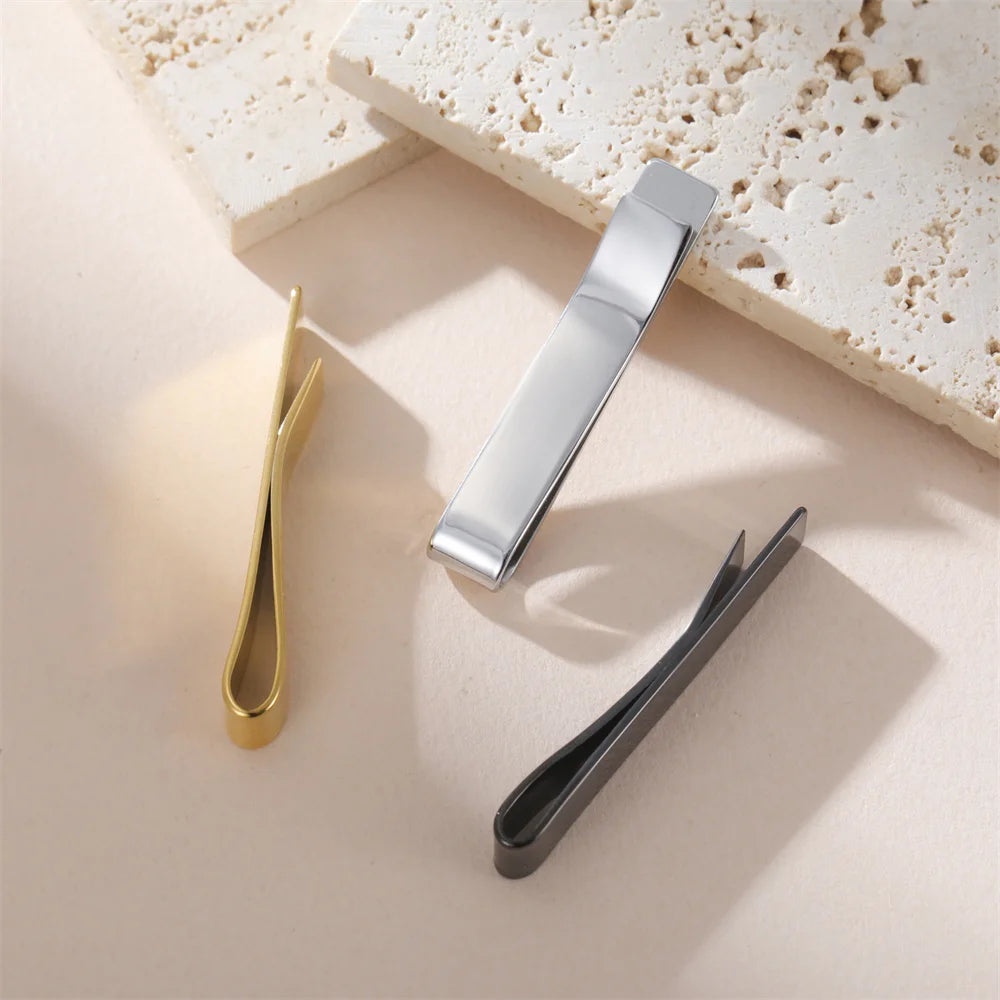 Men's Stainless Steel Tie Clip Set | Groom & Groomsmen Wedding Accessory