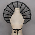 Gothic Lace Stand Collar with Skeleton Easter Halloween Witch Queen Cape Retro Medieval Clothes Art Costume Cosplay Accessories
