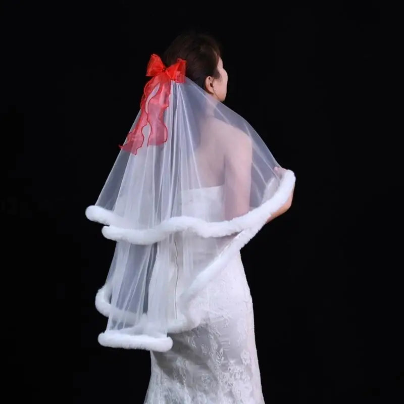 39BD Fingertip Bridal Headdress Veils Cathedral Wedding Veils Minimalists Women Veil for Wedding Ceremonies