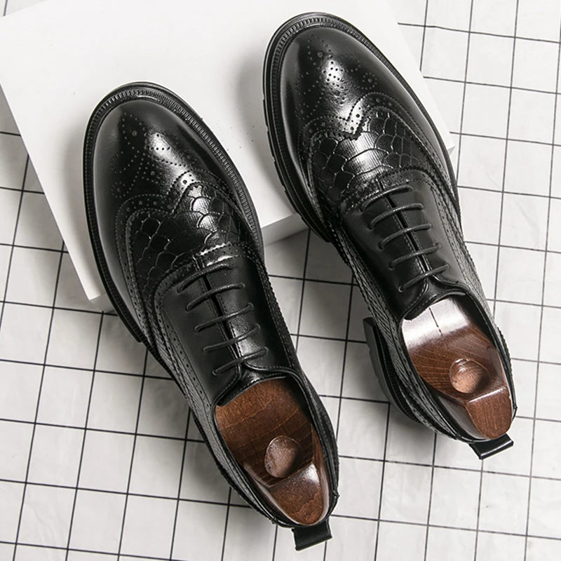 Chaussures classiques de mariage en cuir pour hommes Richelieu Chaussures habillées d'affaires de haute qualité pour hommes Chaussures de bureau pour homme pour fête, événements sociaux ou occasions formelles