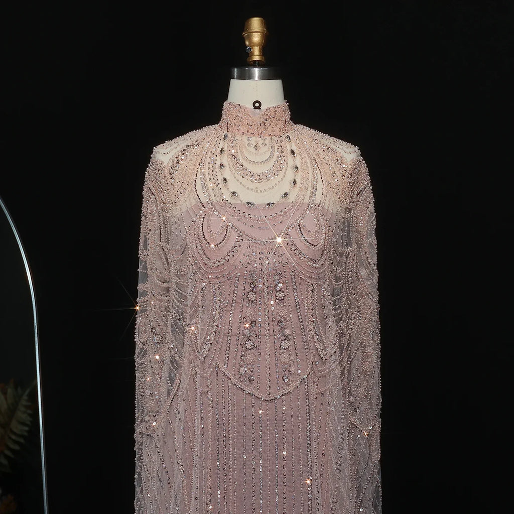 Robes de soirée personnalisées, robe de bal de luxe sexy, Caftan, robe de mariée nude, formelle, élégante et exquise, robe de soirée de haute qualité pour femmes