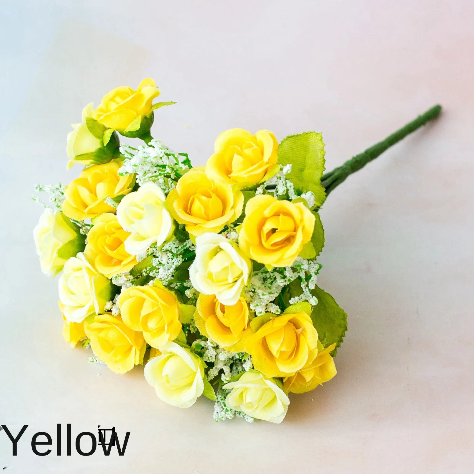 Bouquet de roses artificielles diamant – 21 fleurs, 7 tiges