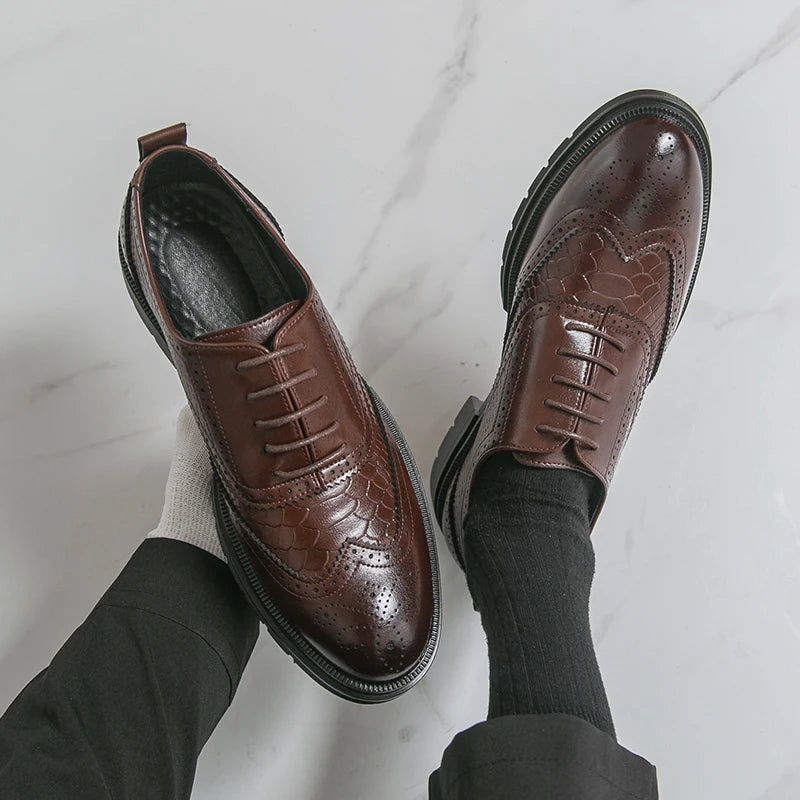 Chaussures classiques de mariage en cuir pour hommes Richelieu Chaussures habillées d'affaires de haute qualité pour hommes Chaussures de bureau pour homme pour fête, événements sociaux ou occasions formelles