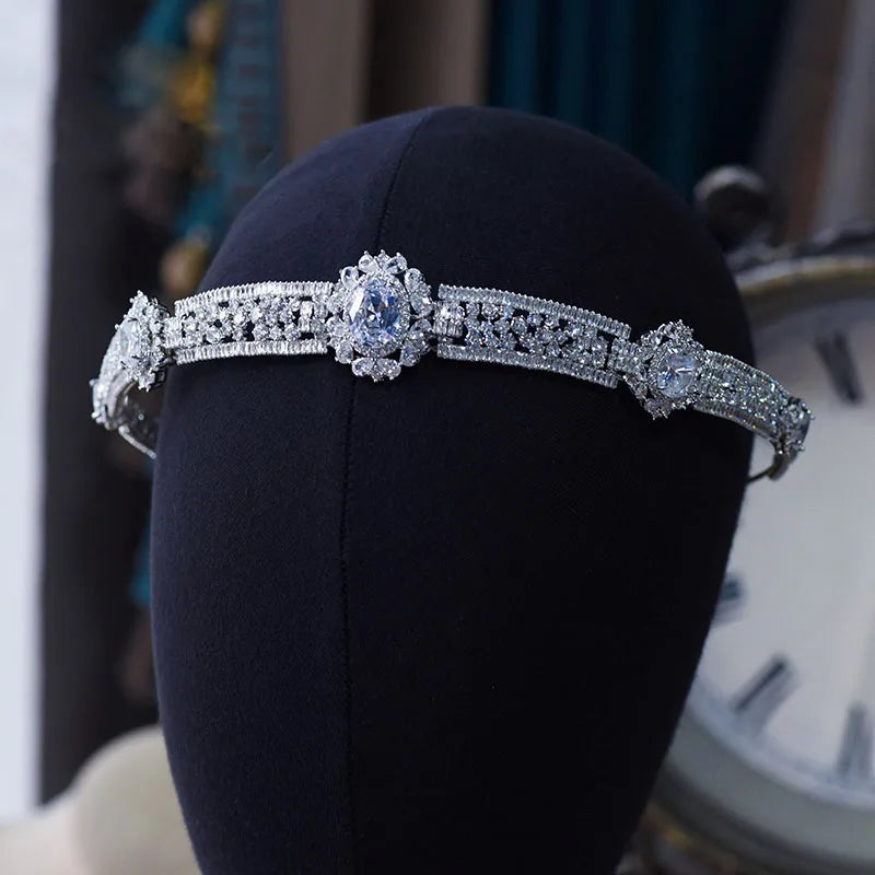 Sparkling Drop water Crystals Wedding Tiaras Headpeices Bridal Headbands Brides Hair Accessories Evening Head Wear