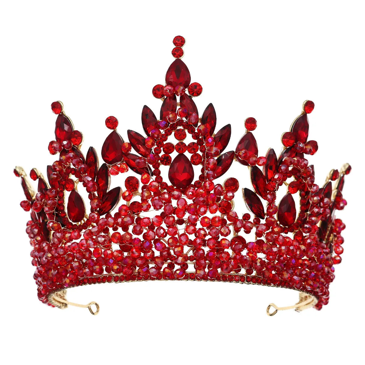Accessoires de cheveux de mariage colorés roses, coiffe de concours de beauté, diadème de mariée Fait à la main en CRISTAL coloré avec perles