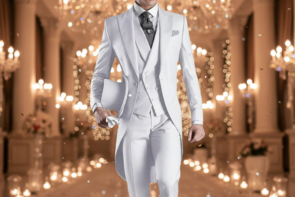 Costume de mariage formel homme le plus récent, long blazer, 3 pièces, smoking de marié, costume de bal classique pour homme, ensemble veste, pantalon et gilet.