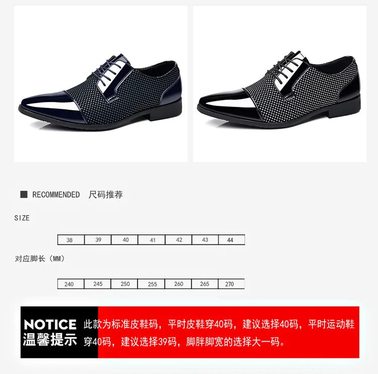 Chaussures habillées classiques tendance pour hommes Richelieus en cuir verni Chaussures de mariage formelles en cuir noir à lacets 2023