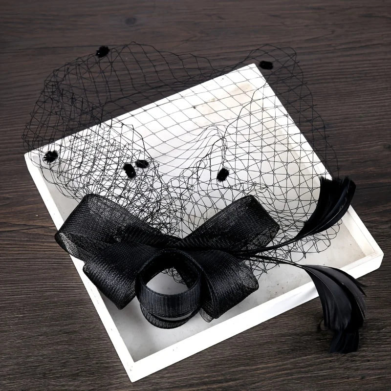 Bridal Feather Bow Veil Party Wedding Bridal Accessories Jewelry Veil Headdress