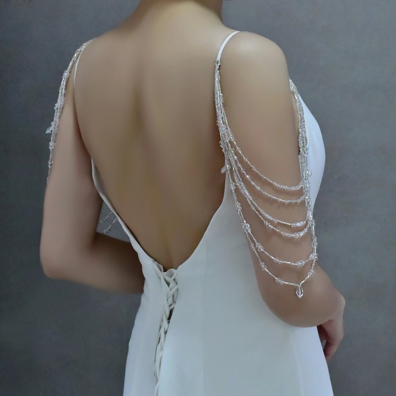Bijoux de mariée Accessoires de mariage Cristal gland Pendentif Collier Femme Boléro Châle Robe Épaule Décoration SG04