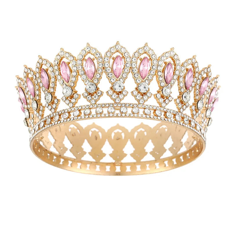 Couronnes et diadèmes de reine pour femmes, mariage, fête, diadème rond complet, couronne de mariée, bijoux de cheveux, cadeaux d'anniversaire