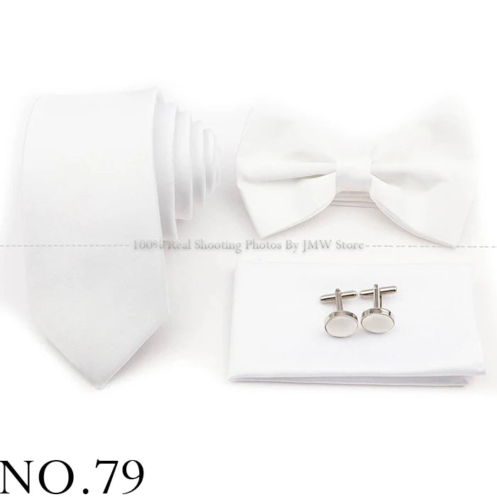 Ensemble cravate et nœud papillon violet bleu sauge vert en polyester, boutons de manchette et broche pour costume de marié, cravate de mariage, accessoire de chemise