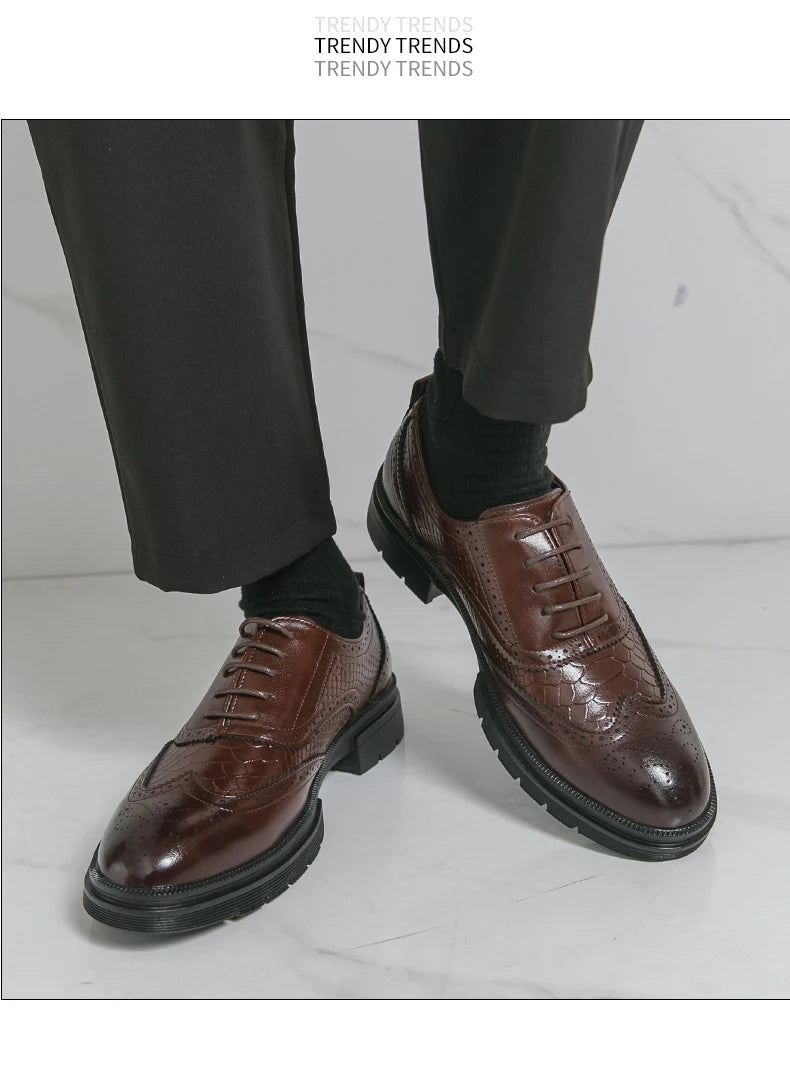 Chaussures classiques de mariage en cuir pour hommes Richelieu Chaussures habillées d'affaires de haute qualité pour hommes Chaussures de bureau pour homme pour fête, événements sociaux ou occasions formelles