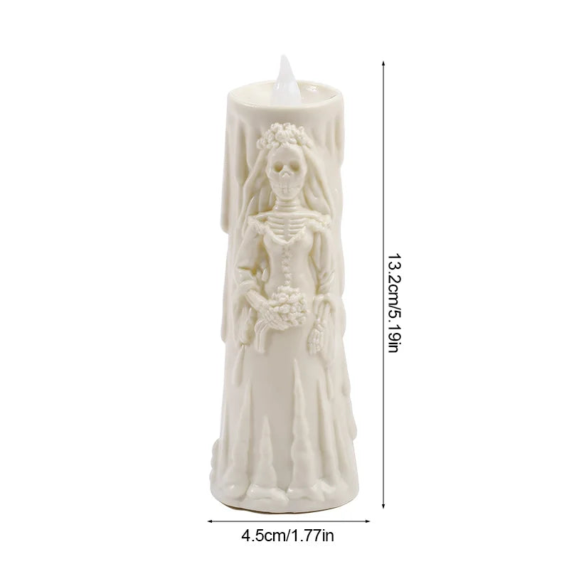 Halloween Skeleton Lamp LED Luminous Candle Horror Decoration Prop Ghost Groom Bride Couple Lamp Ornament Halloween Decor