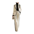 Women's Evening Dress Suits: Elegant Peaked Lapel Jacket & Pants For the Female in Satin
