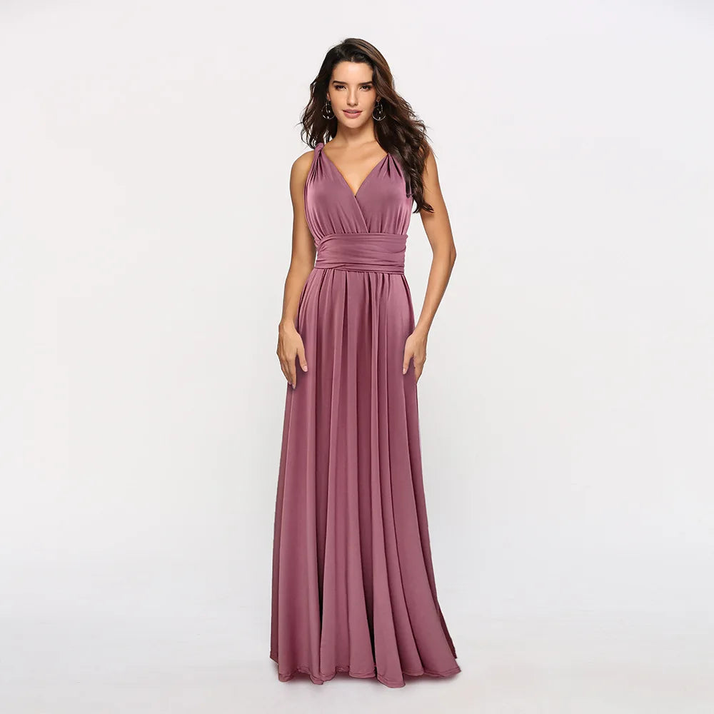 Robe de demoiselle d'honneur, robe longue vert olive de demoiselle d'honneur, robe convertible pour cortège nuptial, robe infinie multivoies, robe sur mesure