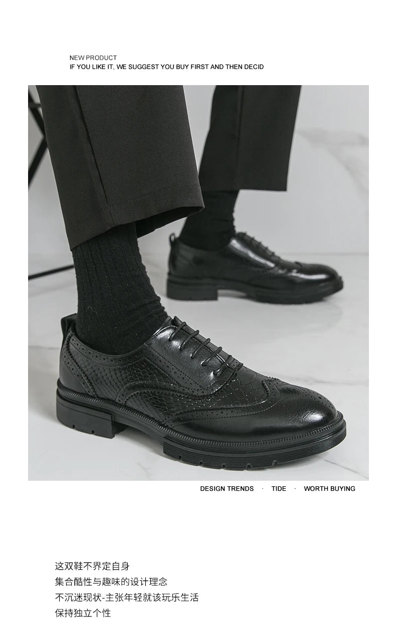 Chaussures classiques de mariage en cuir pour hommes Richelieu Chaussures habillées d'affaires de haute qualité pour hommes Chaussures de bureau pour homme pour fête, événements sociaux ou occasions formelles