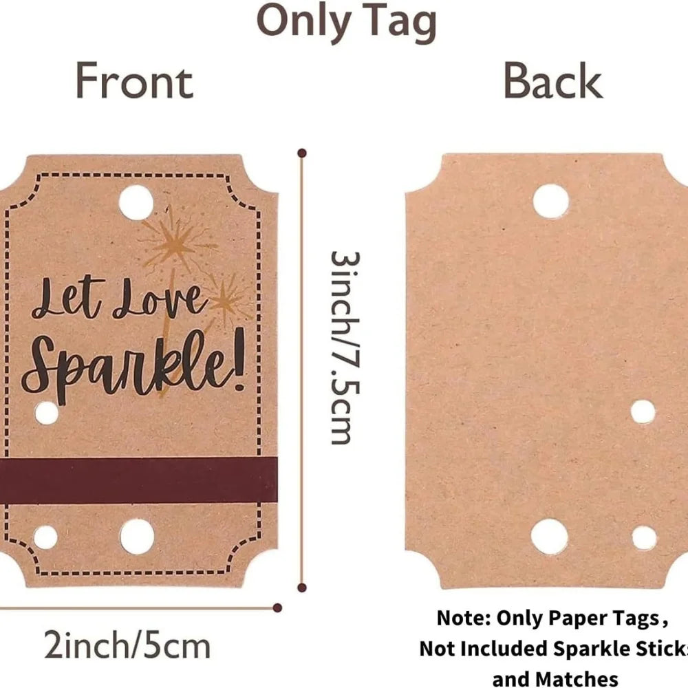 50/100pcs Carte de feux d'artifice de mariage Étiquettes cadeau en papier kraft Étiquettes suspendues pour feux de Bengale Décoration de mariage d'anniversaire de Noël