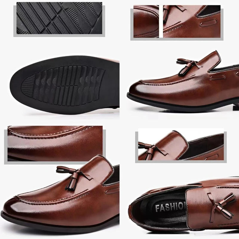 Chaussures Habillées Homme Designer 2025 Nouvelles Chaussures d'Affaires Homme à Enfiler Cuir Bout Pointu Décontractées Zapatos Para Hombres