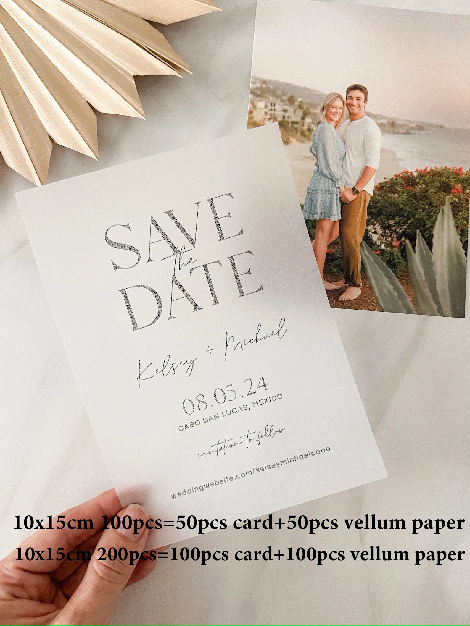 Faire-part de mariage élégant et personnalisé avec papier calque, annonce de mariage, fiançailles, nom personnalisé, fournitures de fête