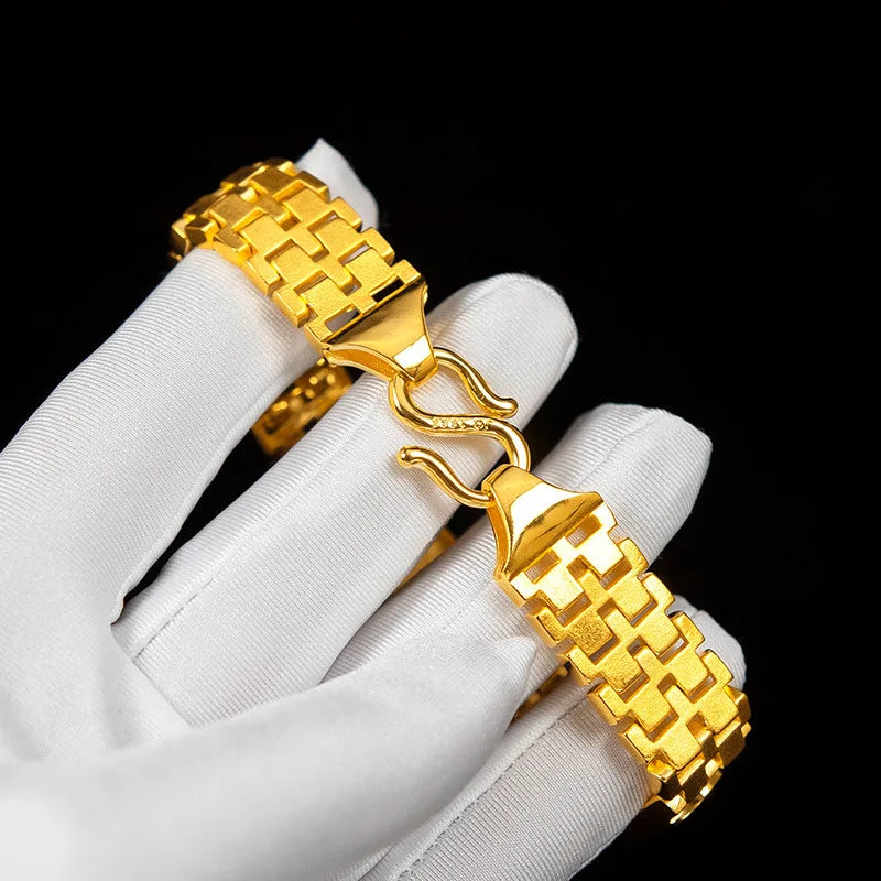 Men's Vintage Gold FU Coin Chain Bracelet | Groom, Father & Wedding Gift